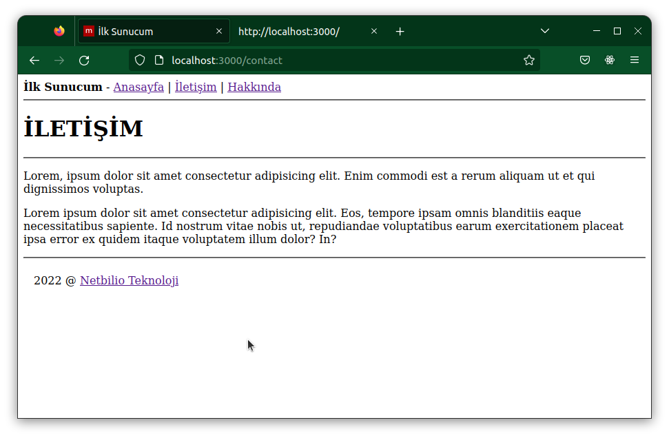 İletişim Sayfası