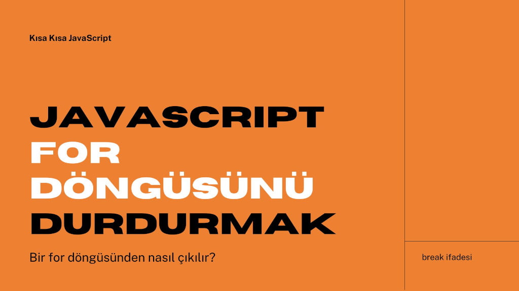 JavaScript For Döngüsünü Durdurmak