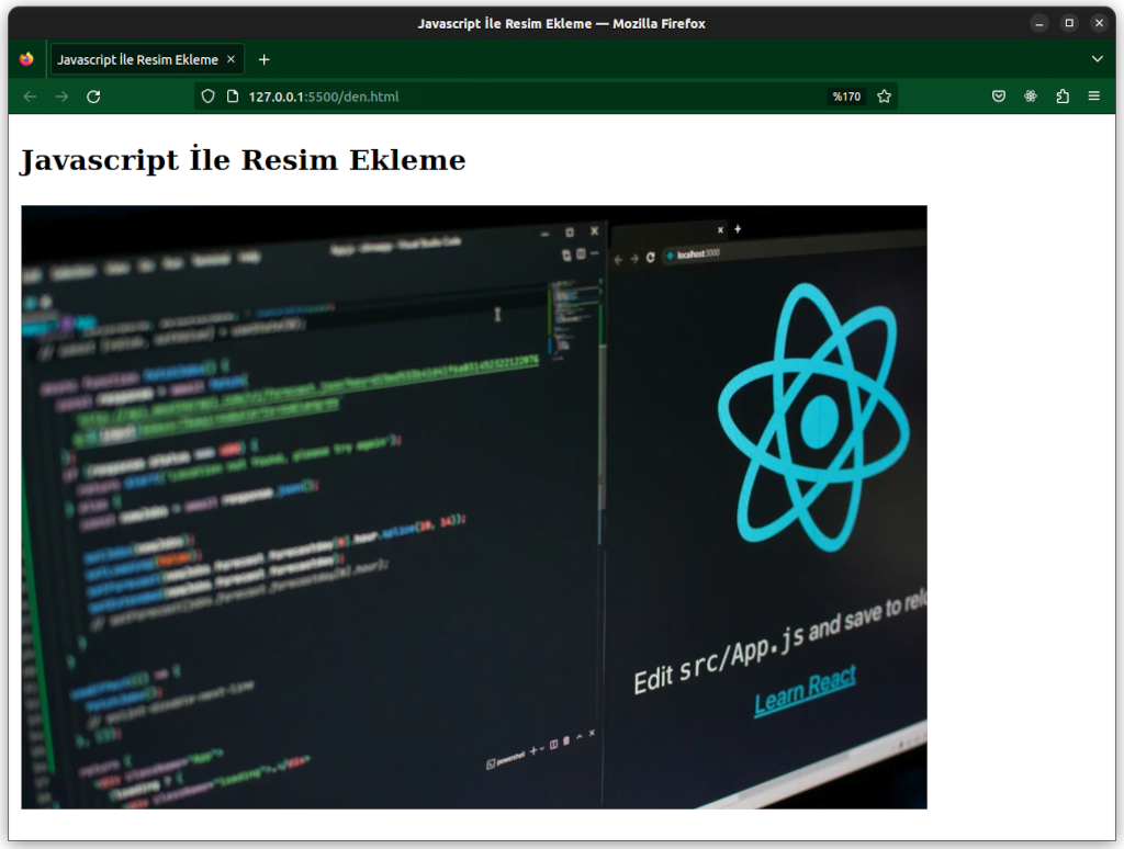 Javascript Sayfaya Resim Ekleme Örnek 1