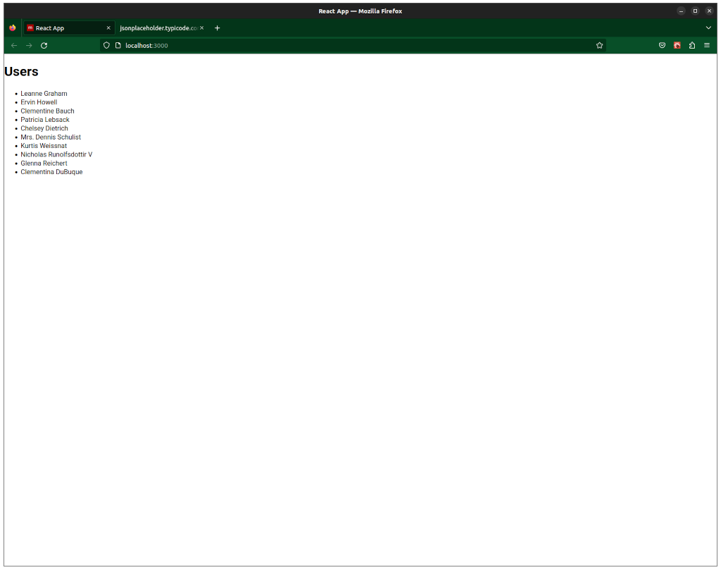 React Fetch Api Kullanımı Ekran Görüntüsü